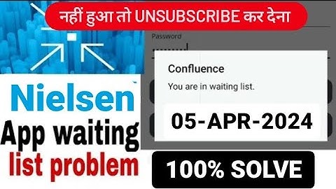Nielsen More Waiting List Problem Solve || Confluence App Waiting List Problem Solve || 100% Solve