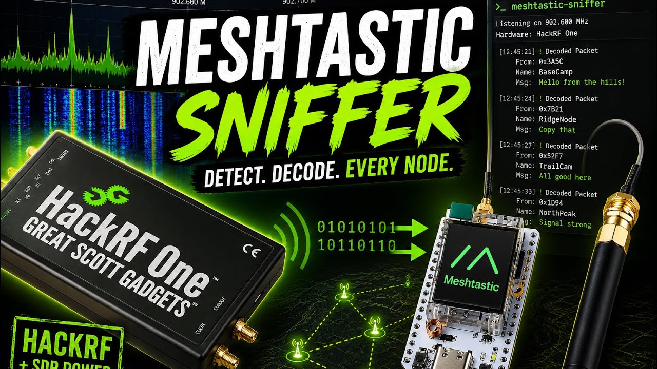 DragonOS Noble: Detecting, Decoding & Decrypting Meshtastic with Meshtastic-Sniffer (hackRF, LoRa)