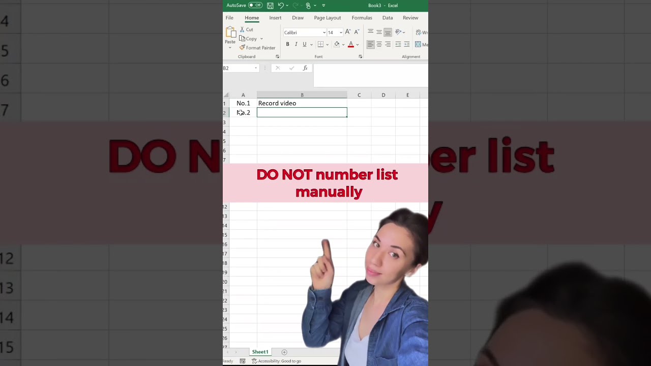 How To Create Dynamic Numbered List In Excel shorts QUICK And Easy How To Create Dynamic Numbered List In Excel shorts QUICK And Easy