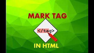 HOW TO USE MARK TAG (HIGHLIGHTER TAG)IN HTML