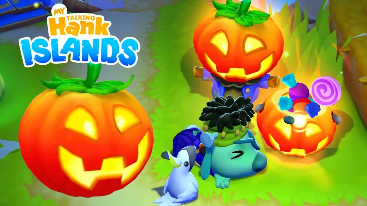 Hank's Pumpkin Patch Adventure! My Talking Hank Islands Halloween Update Gameplay
