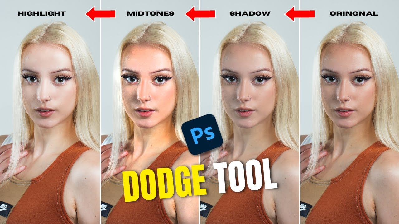 Dodge tool use in Adobe Photoshop in Hindi | Highlights, Midtones, Shadow Uses