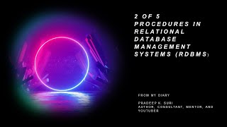 2 of 5 Procedures in Relational Database Management Systems RDBMS