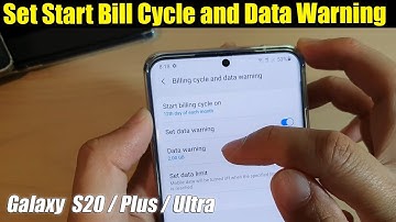 Galaxy S20 / Ultra / Plus: How to Set Data Usage Start Billing Cycle Data Warning