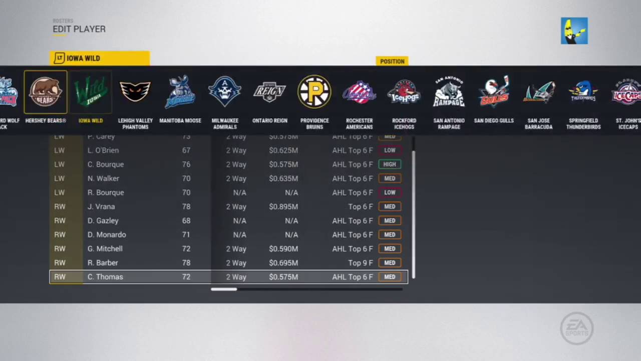 nhl 17 current rosters