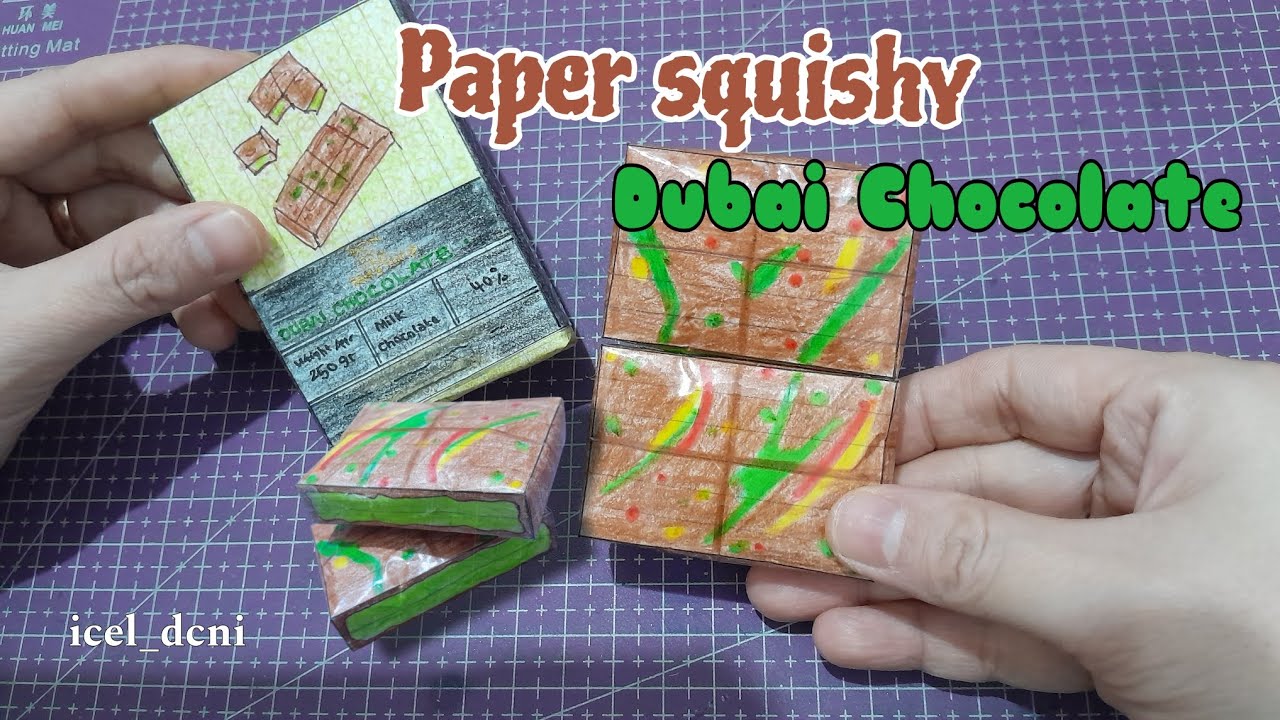 How to make paper diy mini Dubai chocolate squishy YouTube