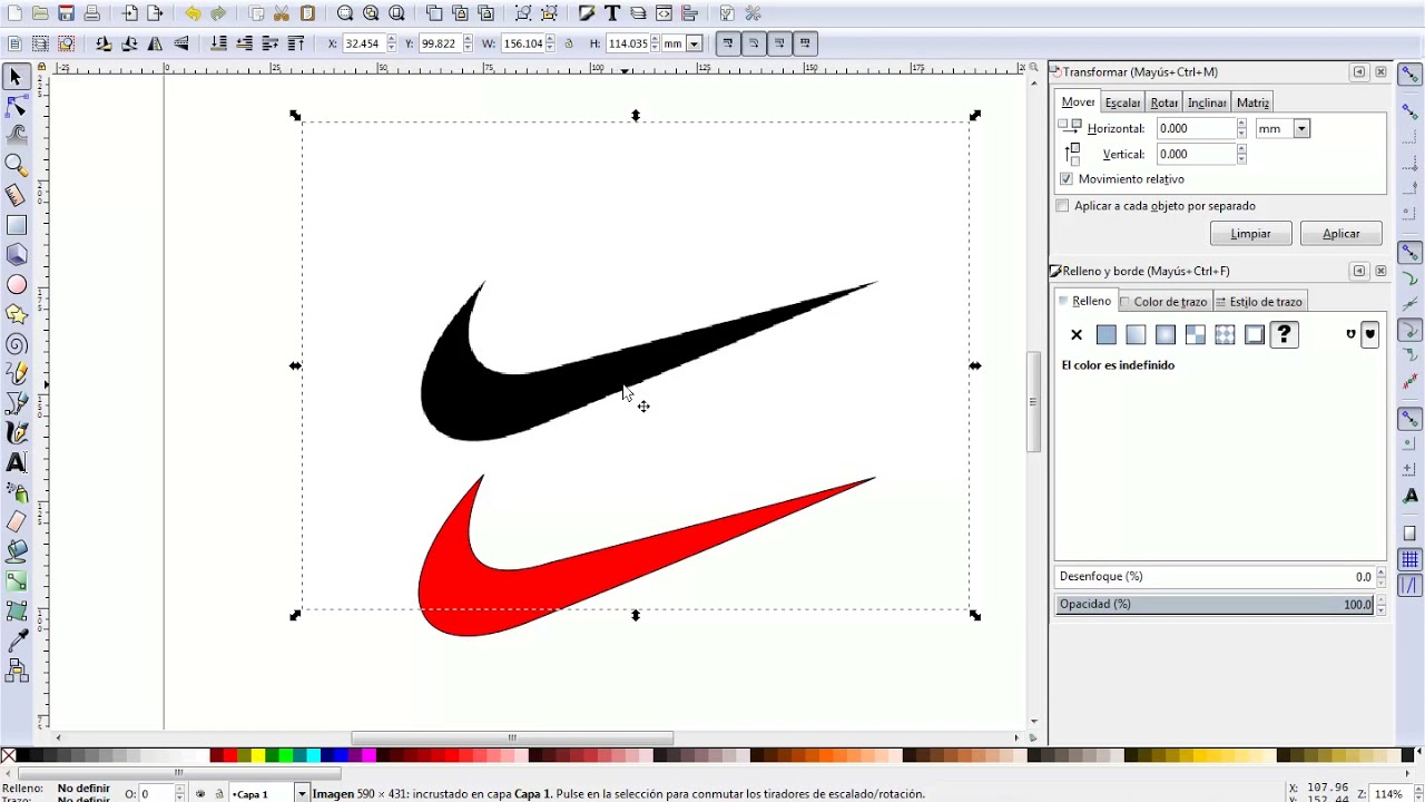 Inkscape 05 - Trayectos: logotipo de Nike - YouTube