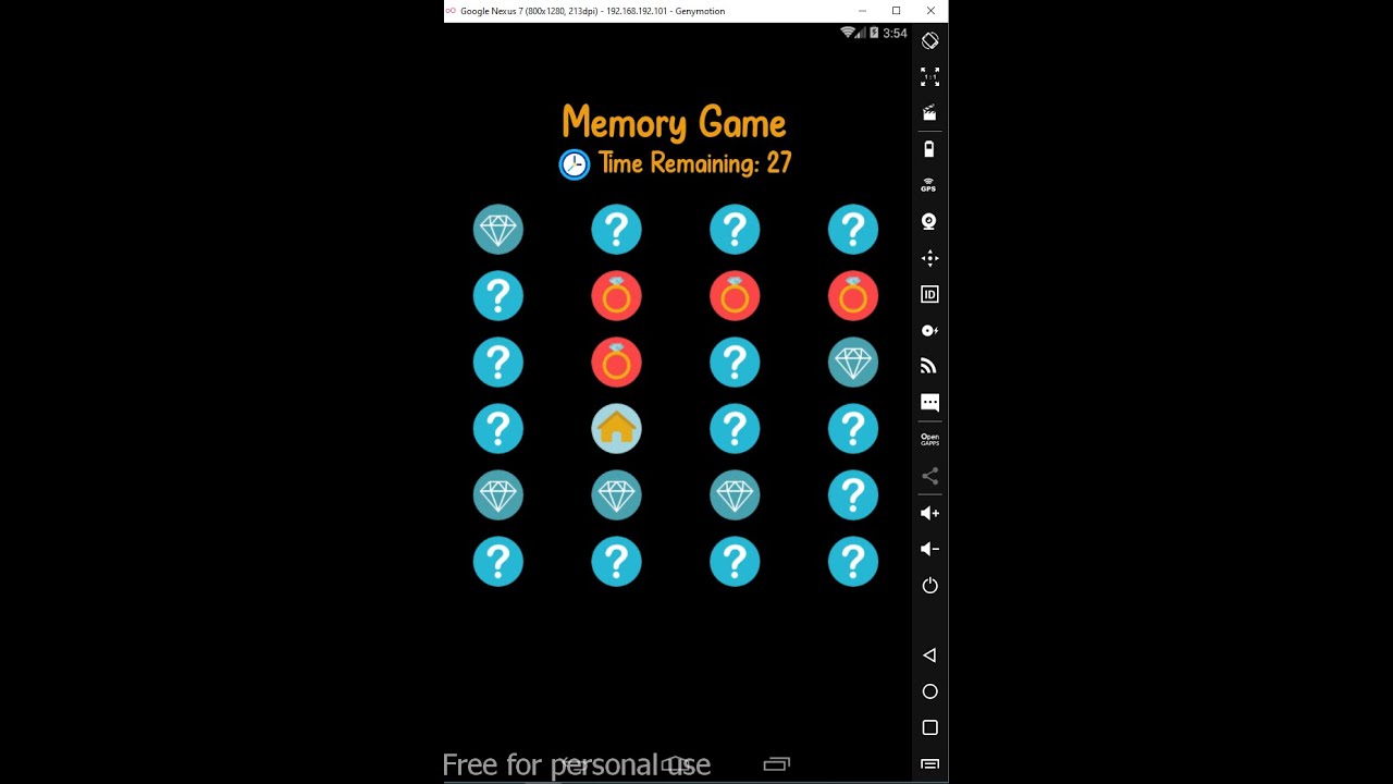 Memory Game in Android - YouTube