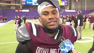 Dowling Catholic star Ian Middleton talks after winning state championship