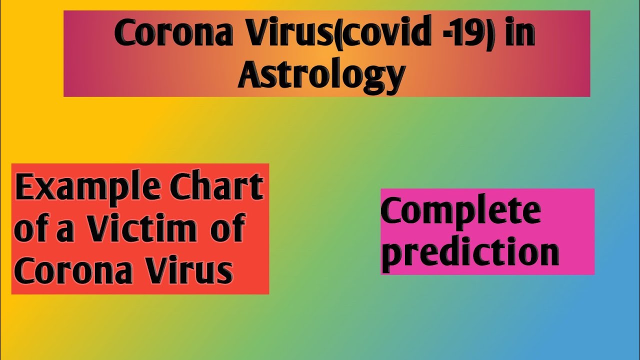 Corona Virus in Astrology part -3, with example chart.