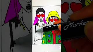 Mira&Zoey😍❤️🔥✨K pop demon hunters #shorts #golden #markerart #colouring #satisfying #mira #zoey #