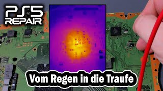 PS5 von der Reinigung zum Kurzschluss, schauen wir ob es zu reparieren ist. | PCB Solder Berlin