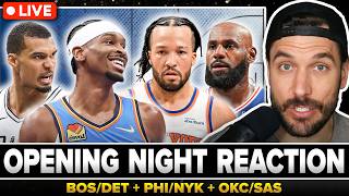 NBA NIGHT 1 REACTION: SGA & Thunder HANDLE Spurs, 76ers spoil Knicks night, Pistons beat Celtics