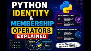 🐍 Python Identity and Membership Operators Explained #Python #PythonTutorial #LearnPython