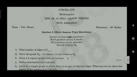 MTS6B14(E01) GRAPH THEORY