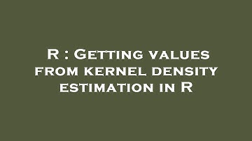 R : Getting values from kernel density estimation in R