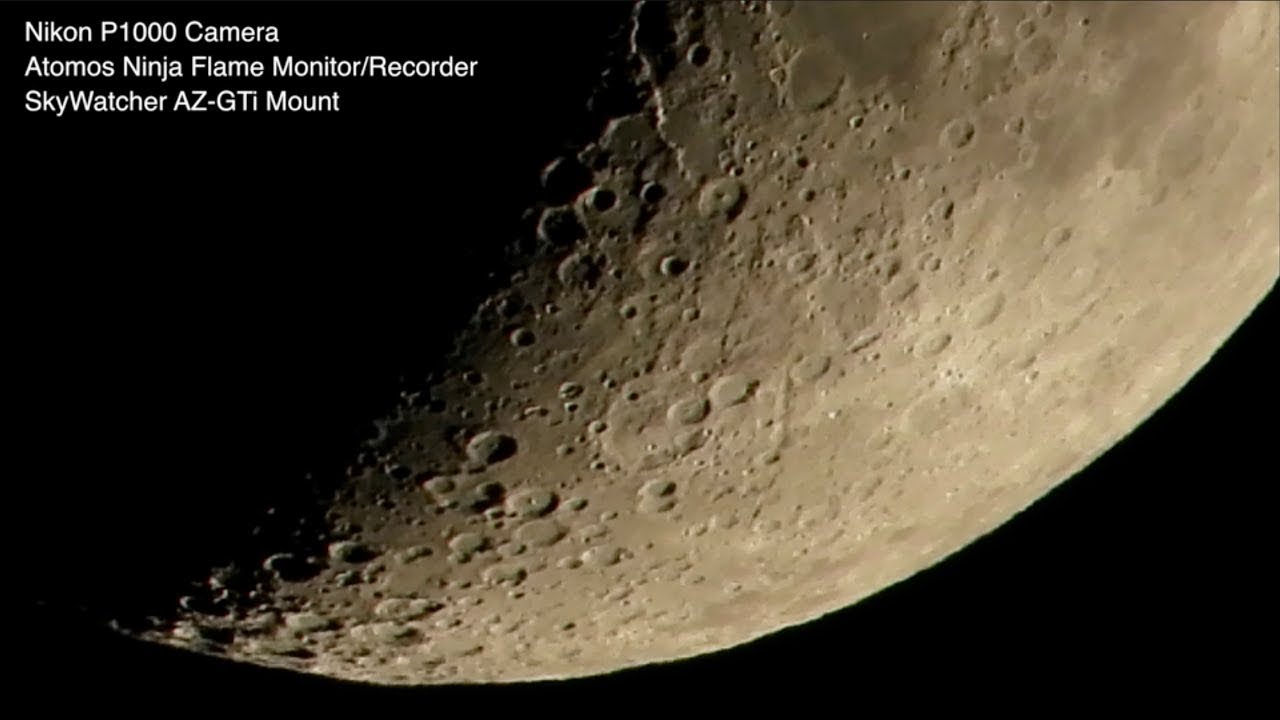 Moon 35% Lit on a Cloudy Ohio Evening - YouTube