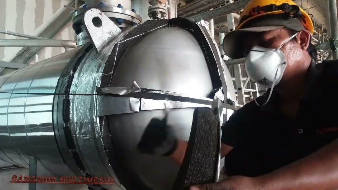 Memasang foamglas domhead tengki baling baling #insulation #foster #leopad
