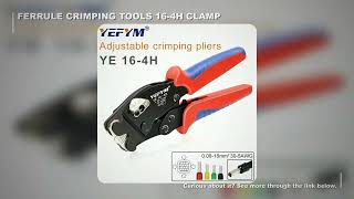 Ferrule Crimping Tools YE 16-4H 0.08-16mm²/30-5AWG Tubular Wire End Terminal Mini Pliers Adjusting K