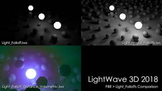 LightWave 3D 2018: PBR Light Falloff comparison
