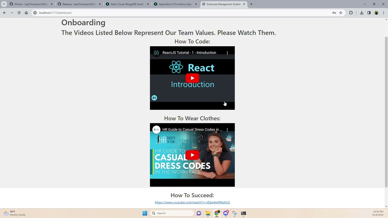 Cloud Software Development Final project: Employee Management System