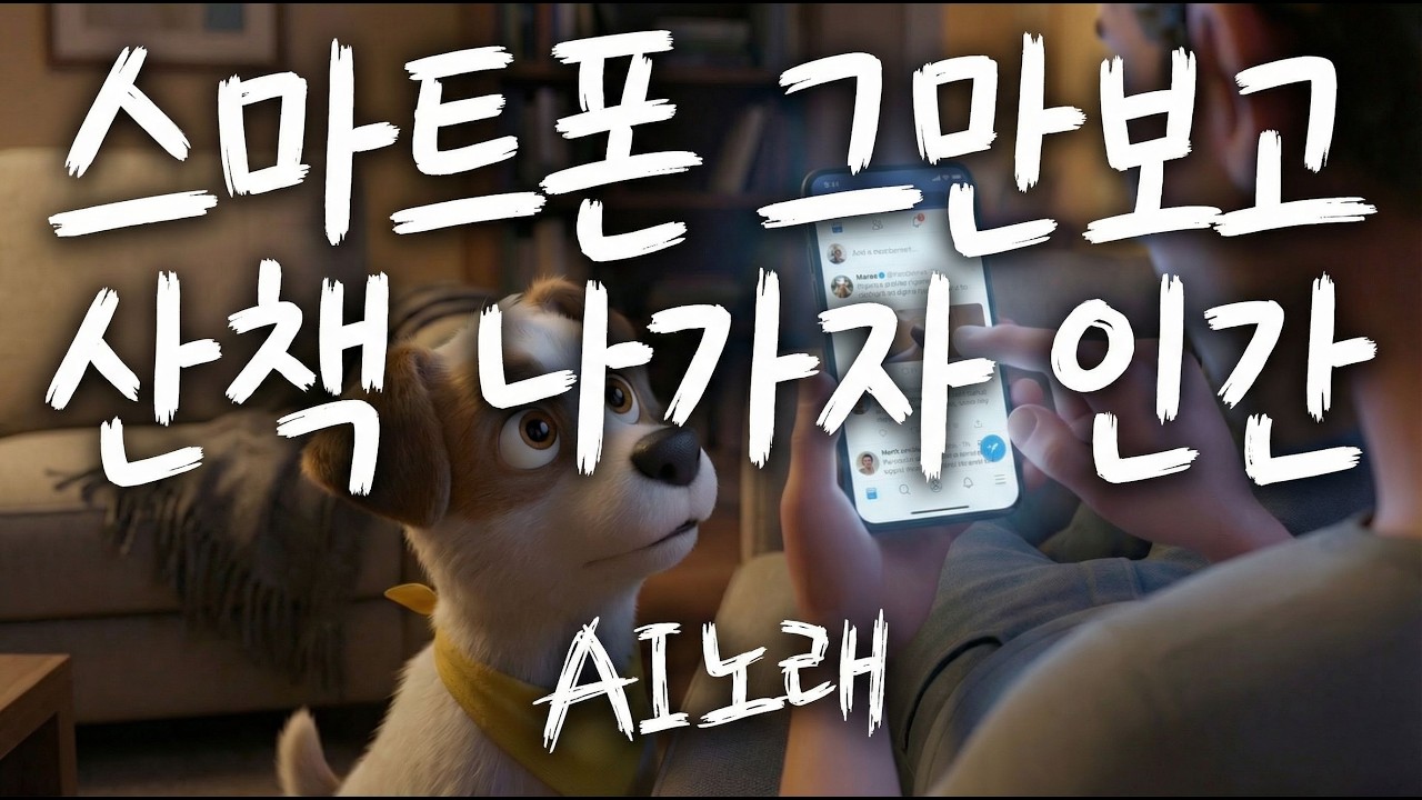 ♬스마트폰 그만 보고 산책 나가자 인간♬  - 강아지AI 노래