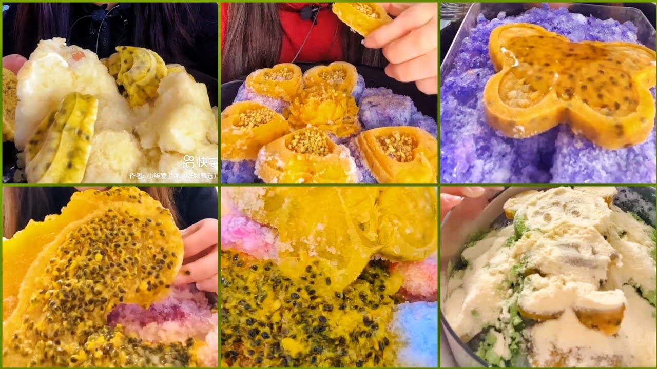 XQ || SHAVED ICE WITH PASSION FRUIT MATCHA AND MILK POWDER  || ice shop 