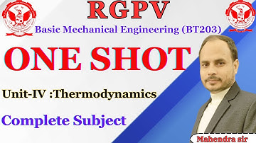 RGPV Unit-4 ONE SHOT I Thermodynamics I Basic Mechanical Engineering I Gateway Classes