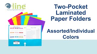 hページ 2-Pocket Laminated Paper Portfolio with 3-Hole Punch, Bright