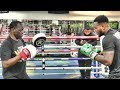 Viddal Riley padwork w/ Jeff Mayweather in preparation for 4th fight