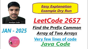 Find the Prefix Common Array of Two Arrays | LeetCode 2657 | Java Code | Developer Coder