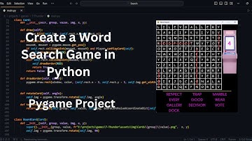 Create a word search game in python, pygame. Python game project.