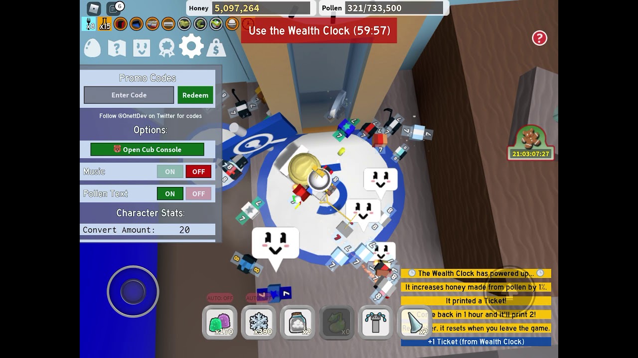 Bee swarm wealth clock YouTube