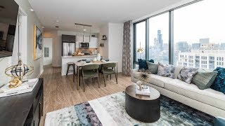 A corner 2-bedroom model at The Paragon, a new, amenity-rich South Loop tower