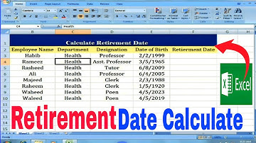 How to Calculate Retirement Date in Microsoft Excel | Retirement Date Calculate in excel