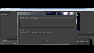 Fix The File Cannot Be Opened Because of A Header Error Adobe Premiere