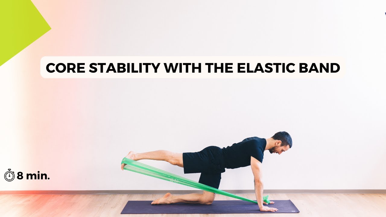 core stability with the elastic band 
