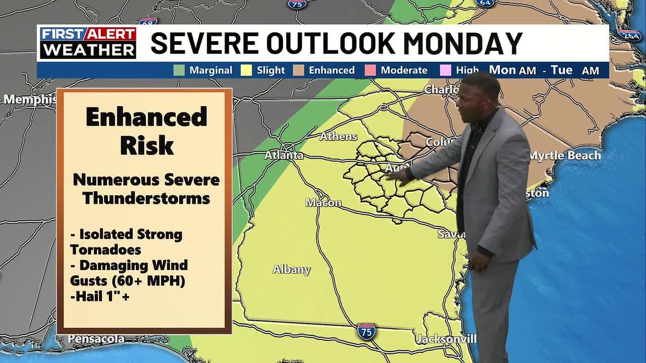First Alert for strong to severe storms Sunday into Monday - YouTube