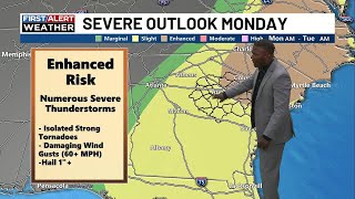 First Alert for strong to severe storms Sunday into Monday