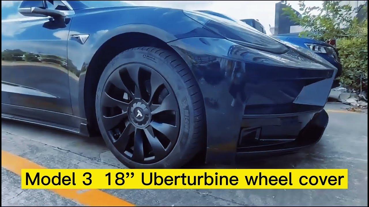Tesla Model 3 18'' uberturbine wheel covers YouTube