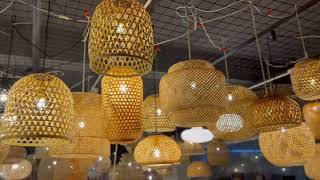 Cheap basket weave bamboo pendant lamp manufacturer | modern bamboo lamp | XINSANXING