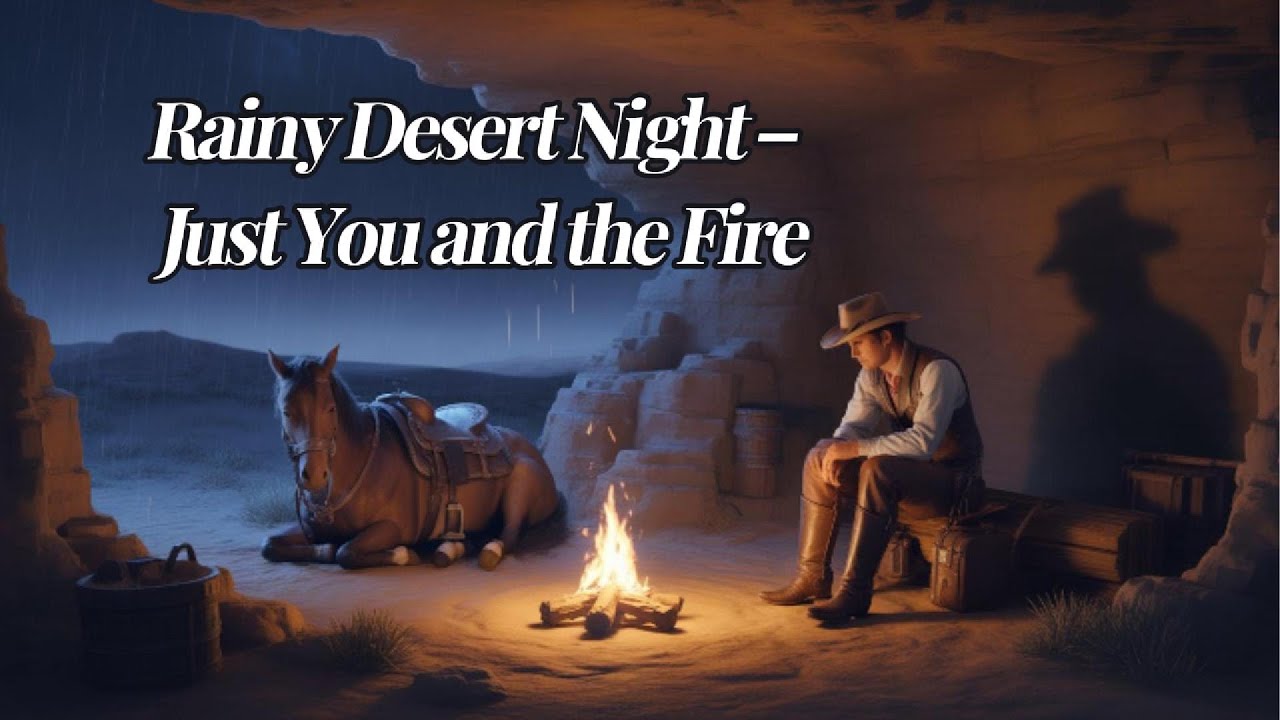 Rainy Desert Campfire 🐎 | Western Lo-Fi Guitar & Rain Sounds for Solitude & Deep Sleep (3 Hours)