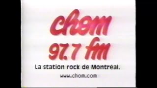 (1996) CHOM FM 97.7 &#39;&#39;Pub Télé&#39;&#39; MusiquePlus TV Ad Montreal Rock Radio Station