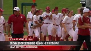 ALABAMA SOFTBALL FRESHMAN OUTFIELDER SCORES WINNING RUN AT NCAA REGIONALS ON HER BIRTHDAY