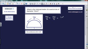 GCSE (C grade question) Finding the perimeter of a semicircle.