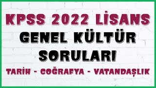 KPSS 2022 LİSANS GENEL KÜLTÜR SORULARI TEK PARÇA TARİH, COĞRAFYA VE VATANDAŞLIK - 18.09.2022 Resimi