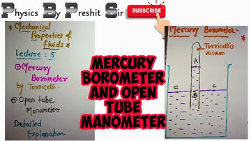 Mechanical properties of Fluids 5.Mercury Borometer & open tube manometer. #fluids #ncert #mechanics