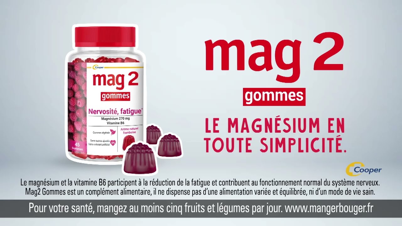 Mag2 Gommes Nervosité Fatigue - Magnésium, vitamine B6