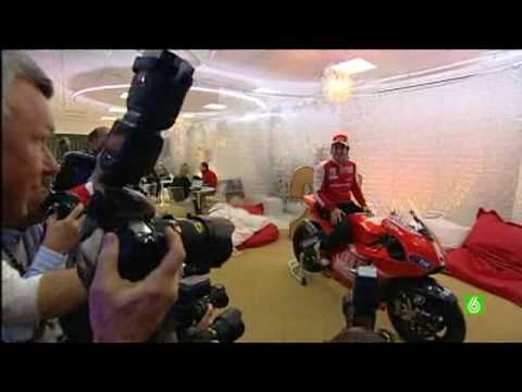 Fernando Alonso and Bernie Ecclestone on Ducati bike Madonna di Campiglio Vrooom 2010 Ferrari