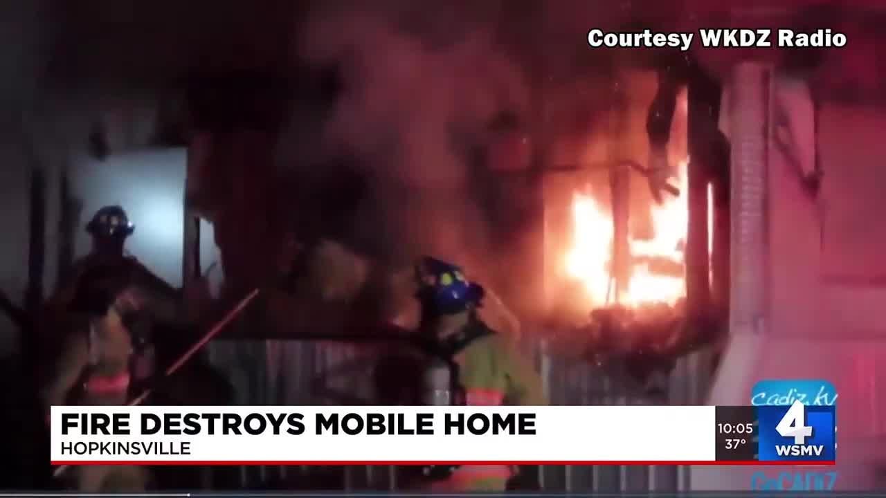 Family displaced after mobile home fire in Kentucky - YouTube
